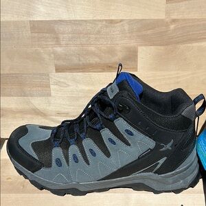 Eddie Bauer Mens Waterproof Hiking Boots Black Grey Blue Mid Top Trail Shoes